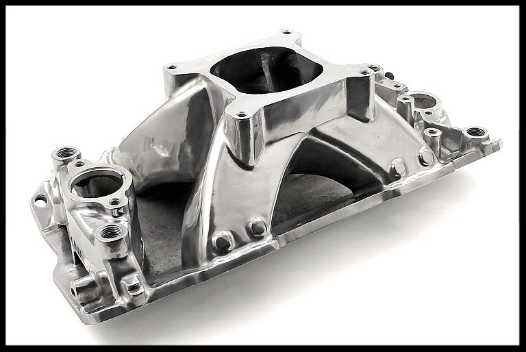 HI RISE PLUS SBC SINGLE PLANE POLISHED FINISH INTAKE MANIFOLD PC22034